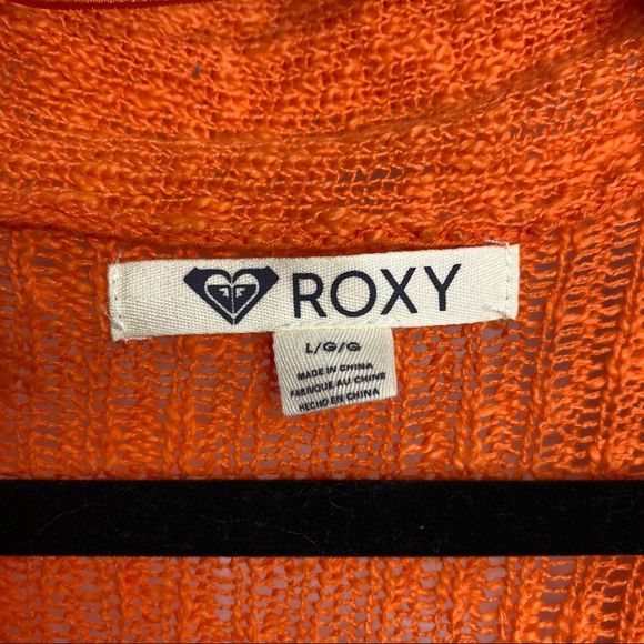 Roxy Open Knit Orange Cardigan NWT - Picture 6 of 13